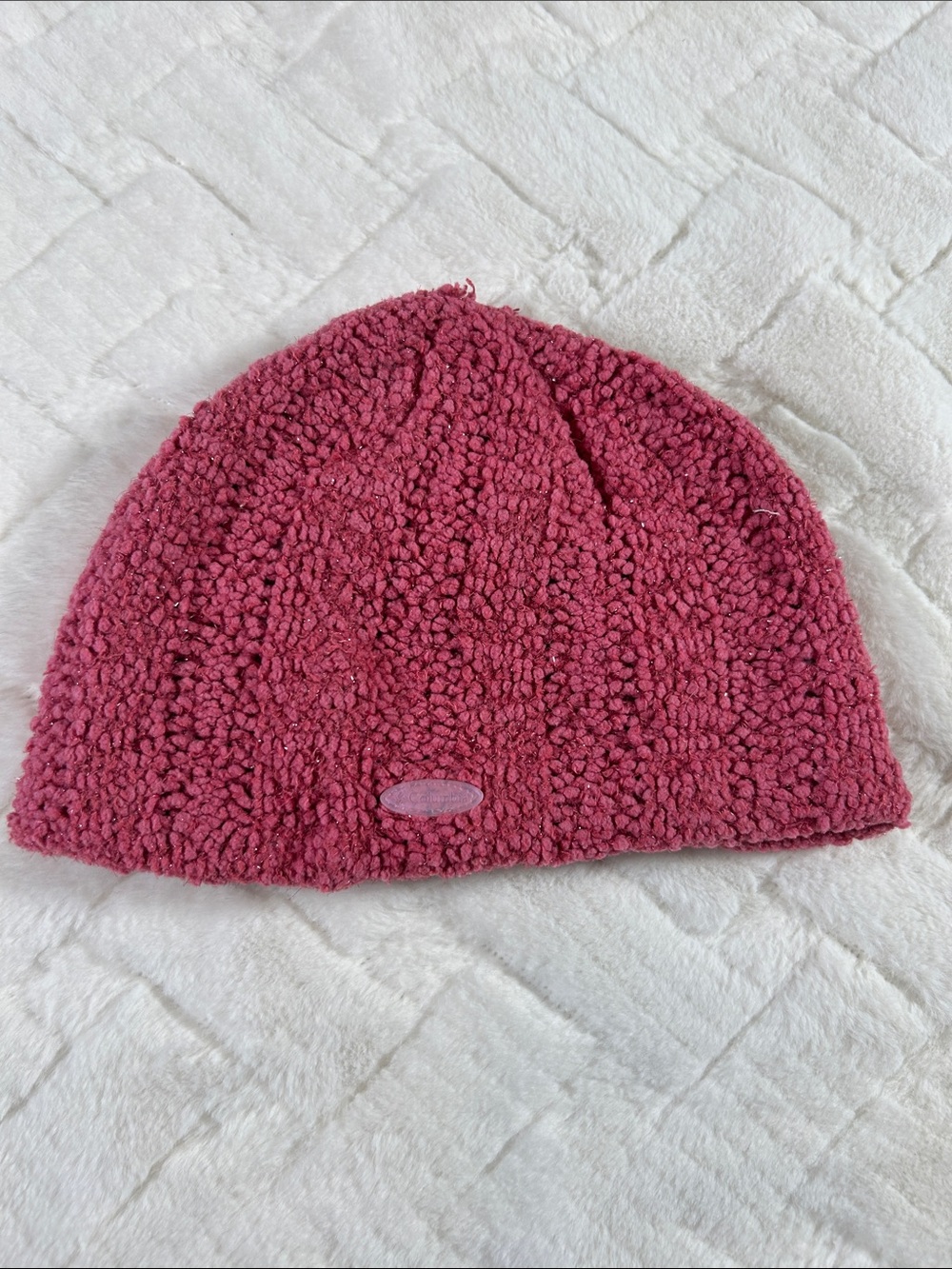 Columbia Kids Raspberry Pink Bouclé Knit Beanie
